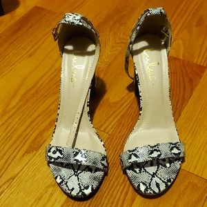 Lulu's Snake Skin Block Heels